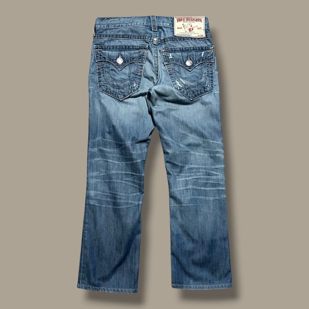 Vintage True Religion Jeans Thick Stitch Ricky Big T y2k Made in USA 31 (33x29)